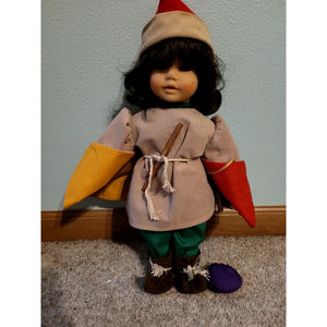 Vintage Engel Puppe Traditional Musician Boy Doll